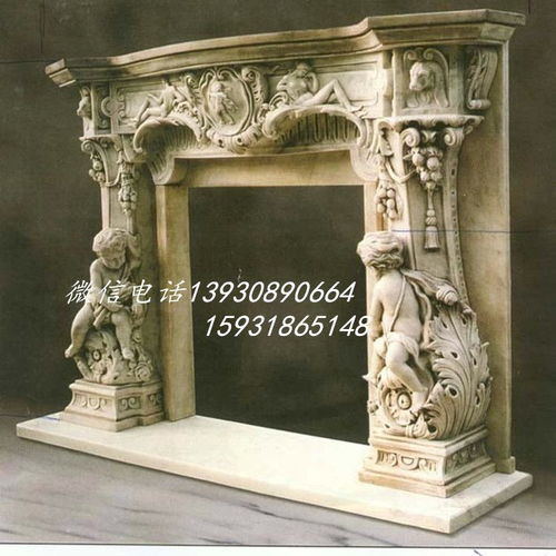 供应室内石雕取暖装饰欧式壁炉精品雕塑摆件