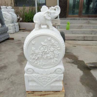 汉白玉门鼓,石雕抱鼓石厂家,大量销售石雕抱鼓