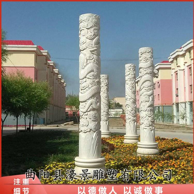 巴音花岗岩盘龙祥云柱石雕云彩盘龙柱子批发定做厂家