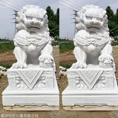 惠安石雕狮子厂家 曲阳汉白玉狮子石雕价格 济宁青石狮子雕塑图片